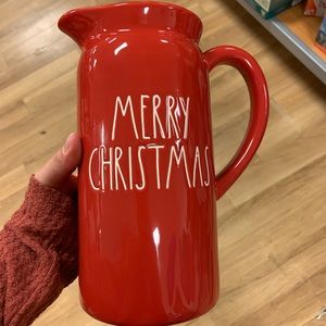 SOLD Rae Dunn merry Christmas pitcher RED rare